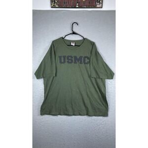 Bayside Shirt Mens 2XL Green USMC Graphic Tee T-Shirt Military USA Patriotic